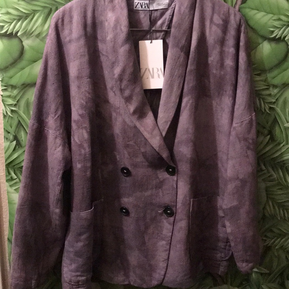 Zara Tie Dye Linen Blazer